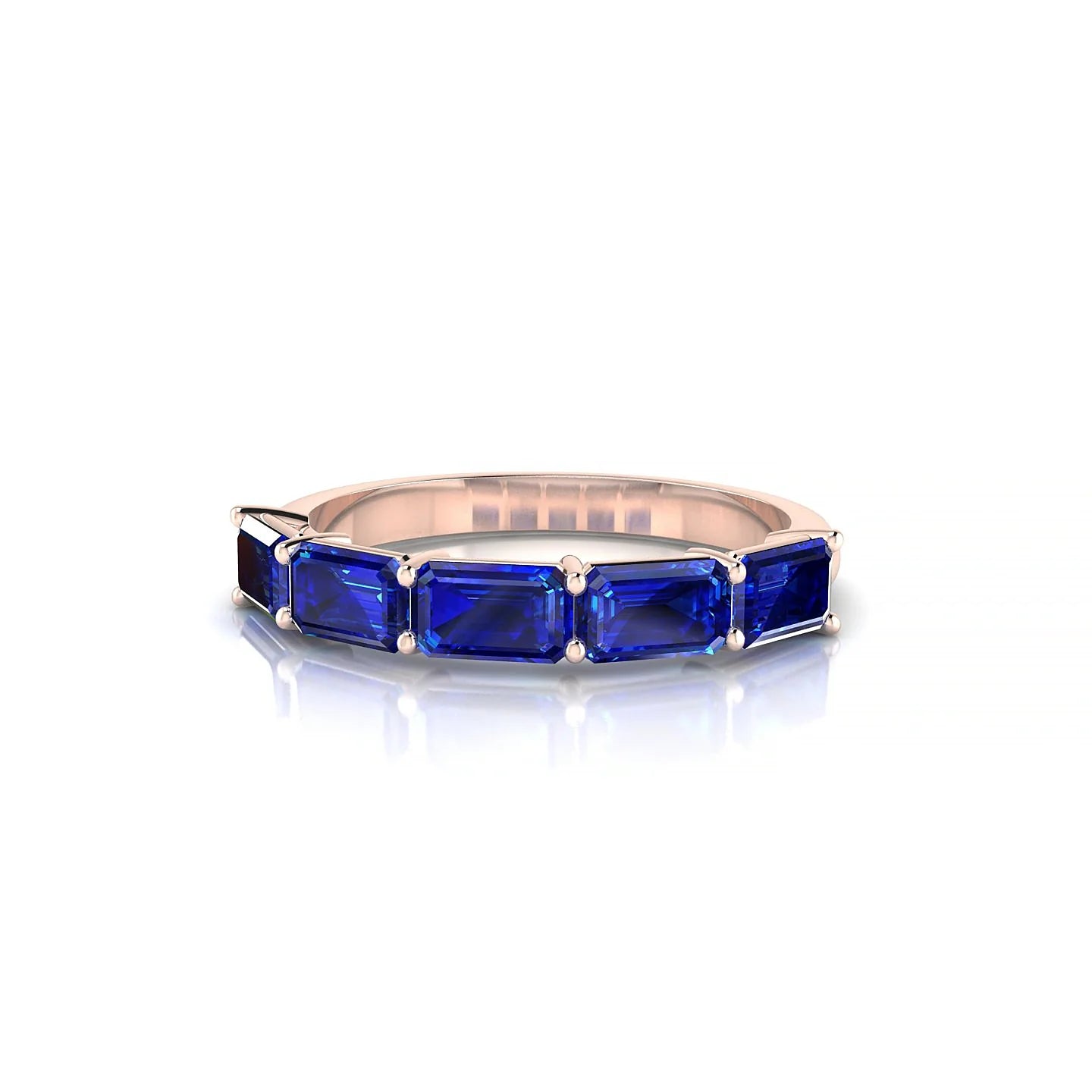 Reverence | 18k Rose Gold 5 x 3 mm Emerald Sapphire Ring