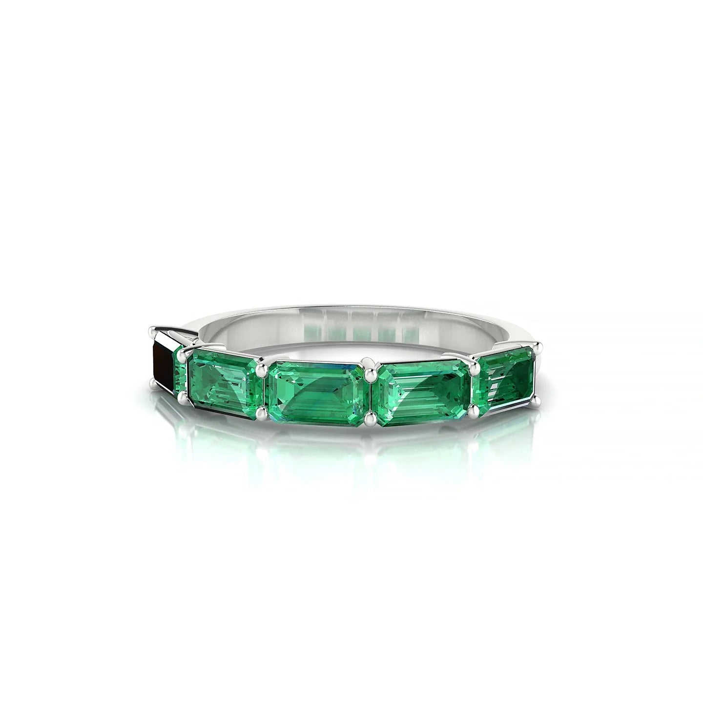 Reverence | 18k White Gold 5 x 3 mm Emerald Emerald Ring