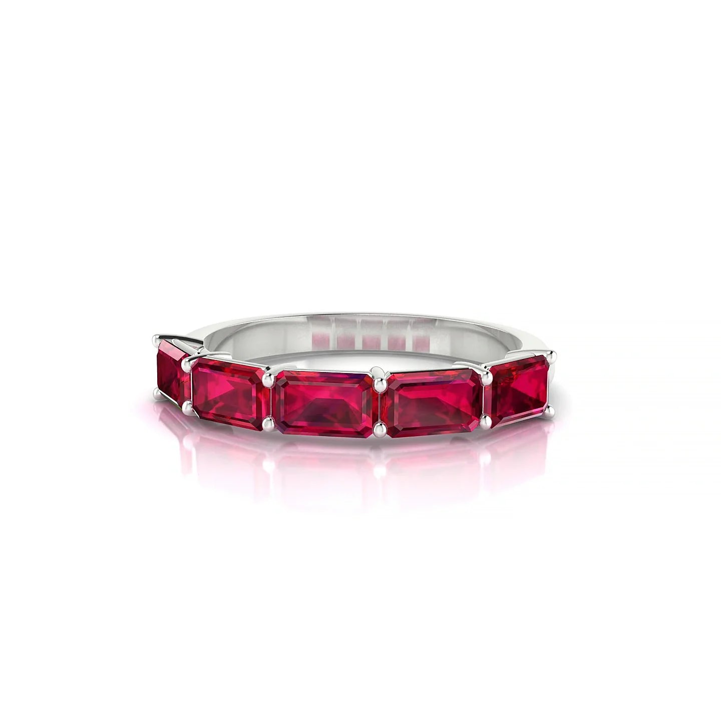 Reverence | 18k White Gold 5 x 3 mm Emerald Ruby Ring