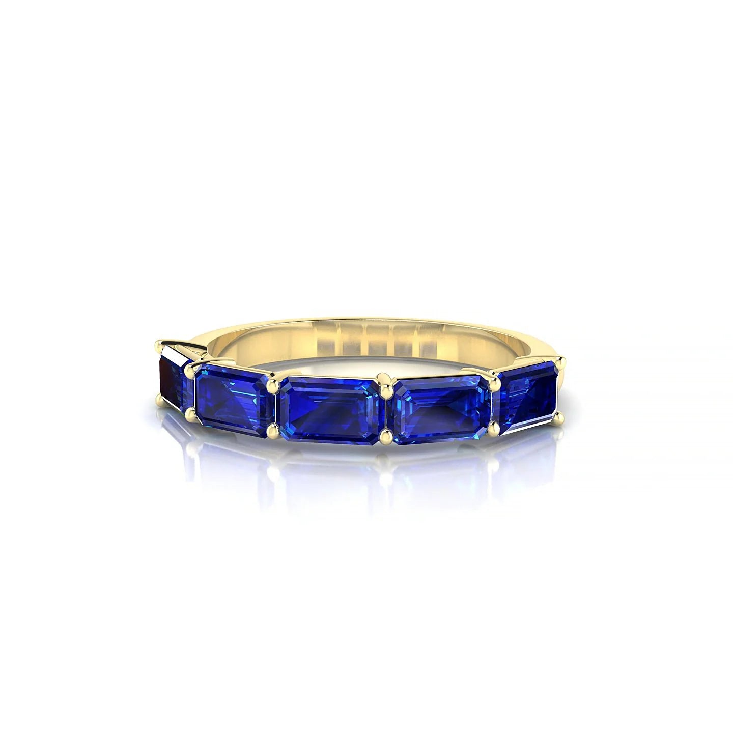 Reverence | 18k Yellow Gold 5 x 3 mm Emerald Sapphire Ring