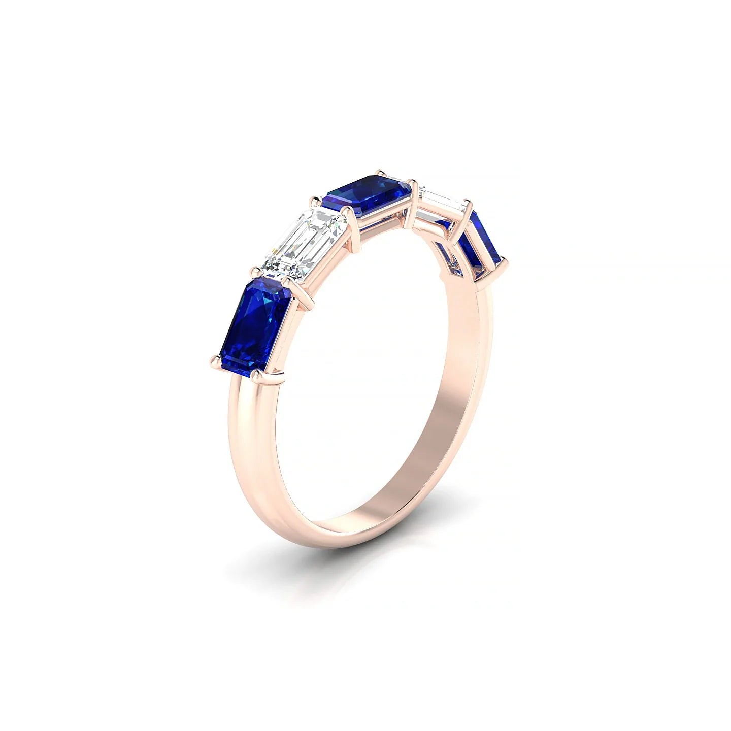 Reverence | 18k Rose Gold 5 x 3 mm Emerald Sapphire & Diamond Ring