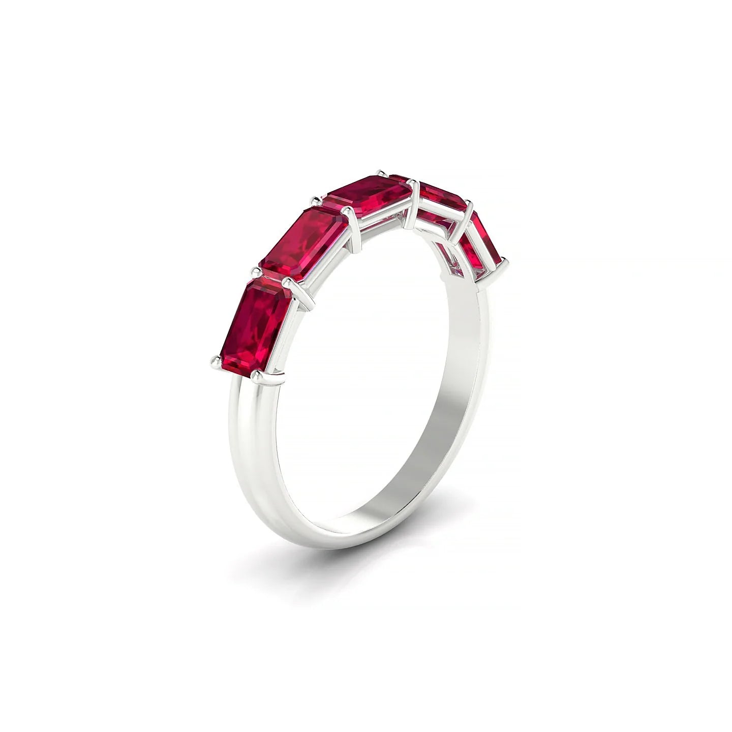 Reverence | 18k White Gold 5 x 3 mm Emerald Ruby Ring
