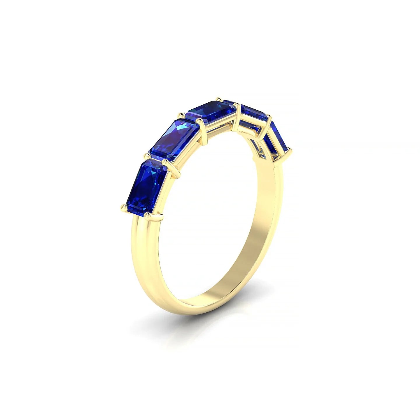 Reverence | 18k Yellow Gold 5 x 3 mm Emerald Sapphire Ring