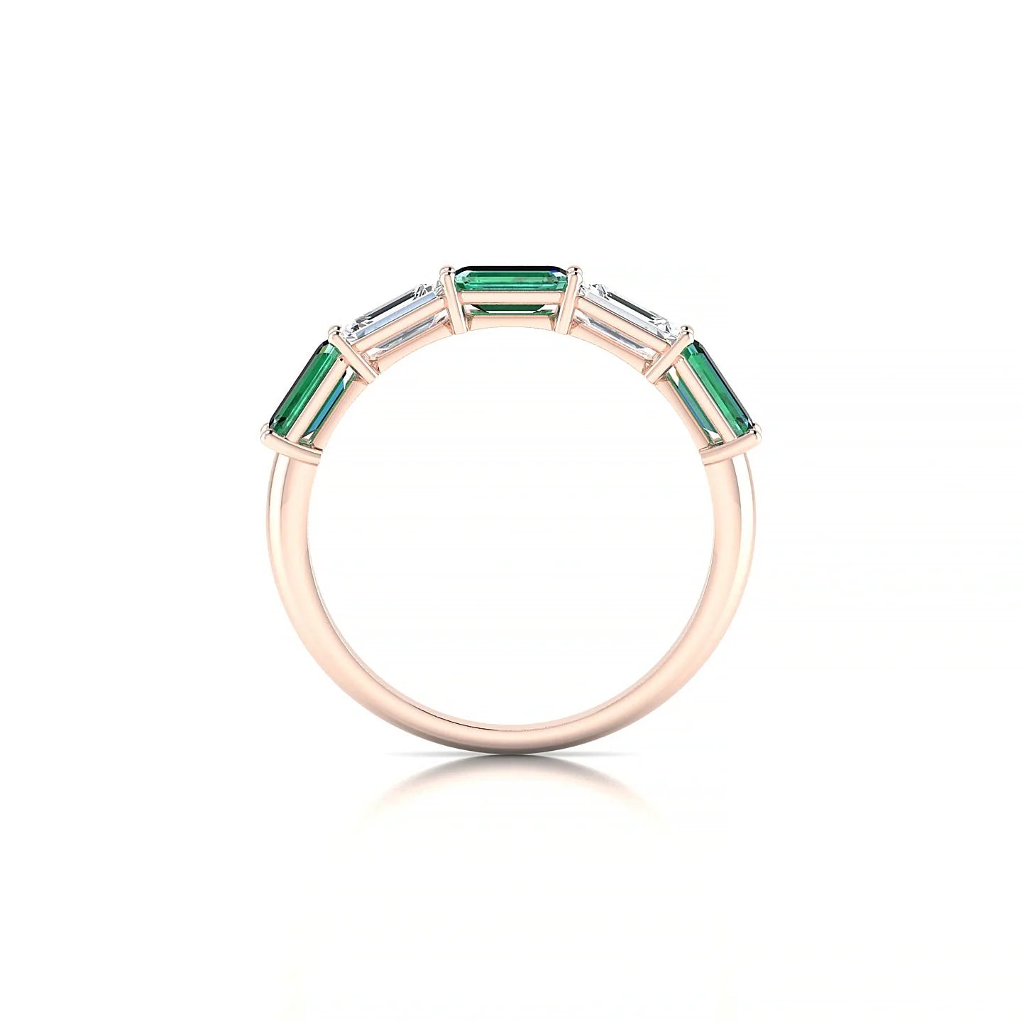 Reverence | 18k Rose Gold 5 x 3 mm Emerald Emerald & Diamond Ring