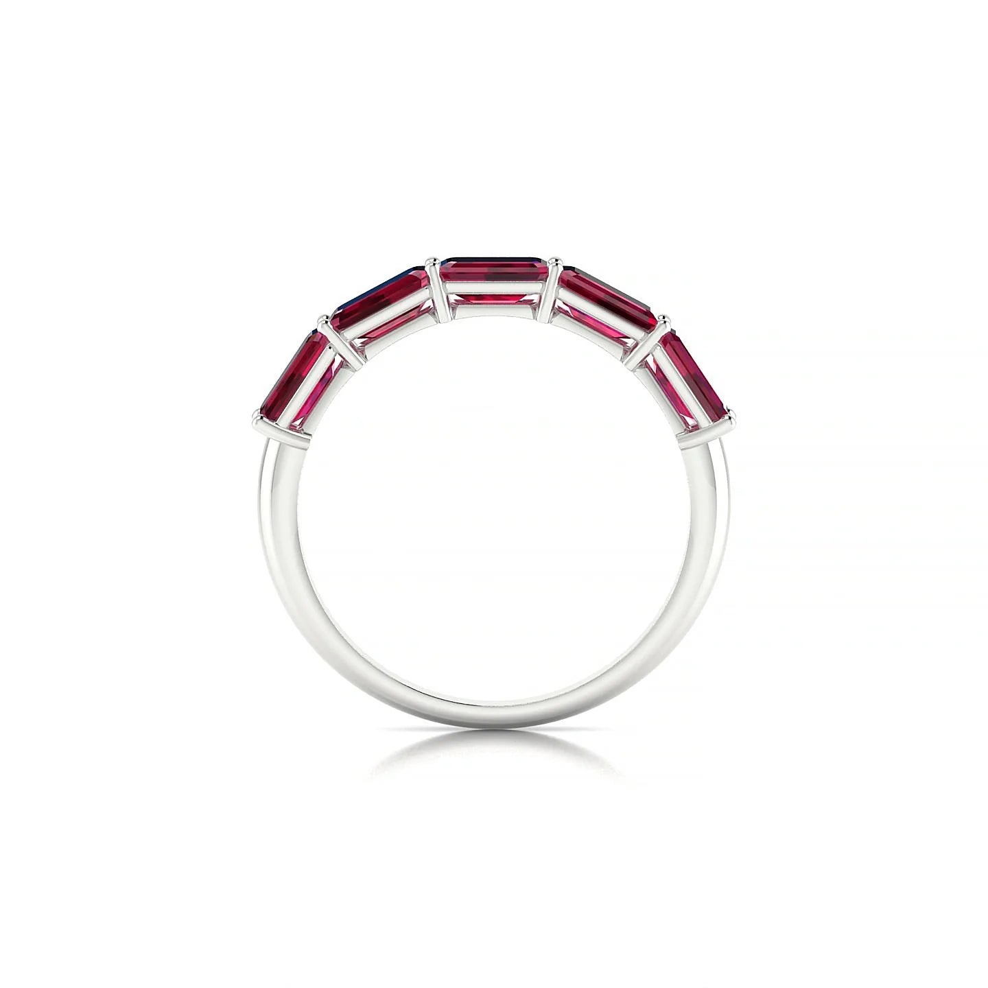 Reverence | 18k White Gold 5 x 3 mm Emerald Ruby Ring