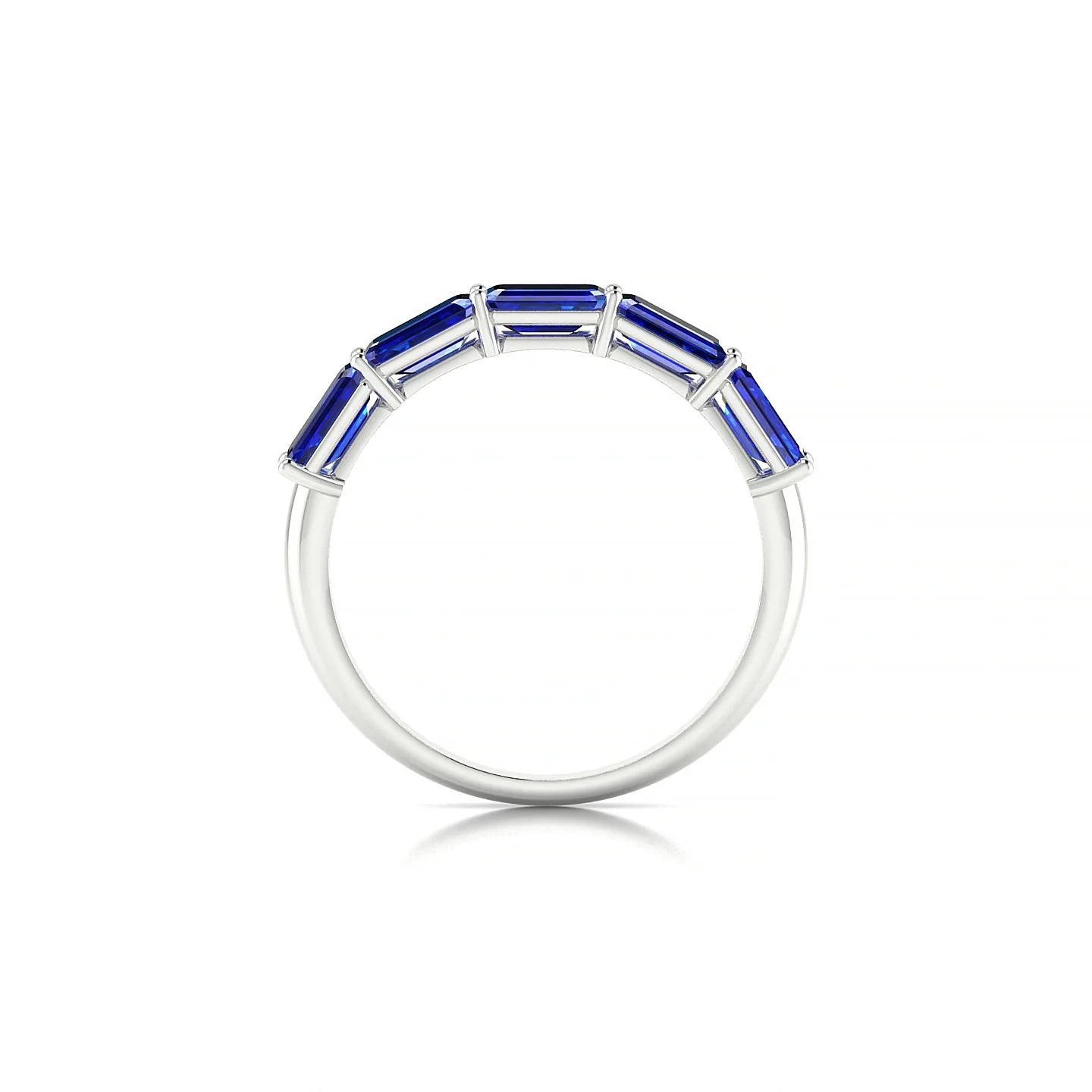 Reverence | 18k White Gold 5 x 3 mm Emerald Sapphire Ring