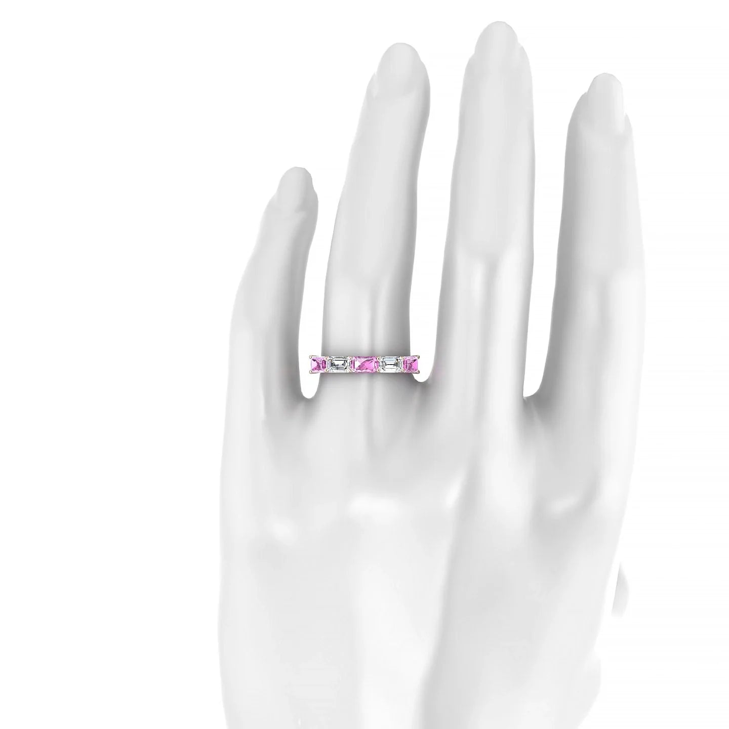 Reverence | 18k Rose Gold 5 x 3 mm Emerald Pink Sapphire & Diamond Ring