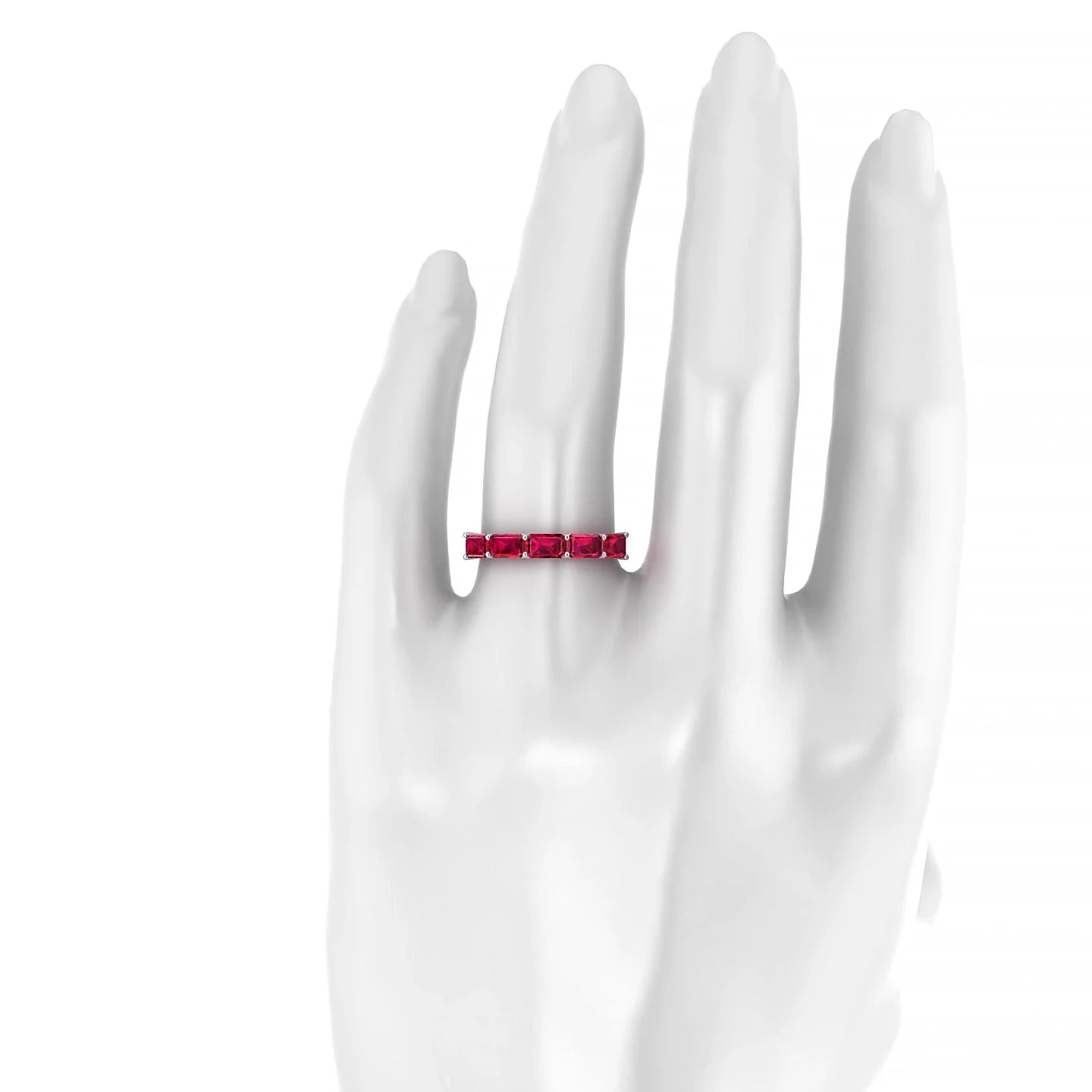 Reverence | 18k White Gold 5 x 3 mm Emerald Ruby Ring