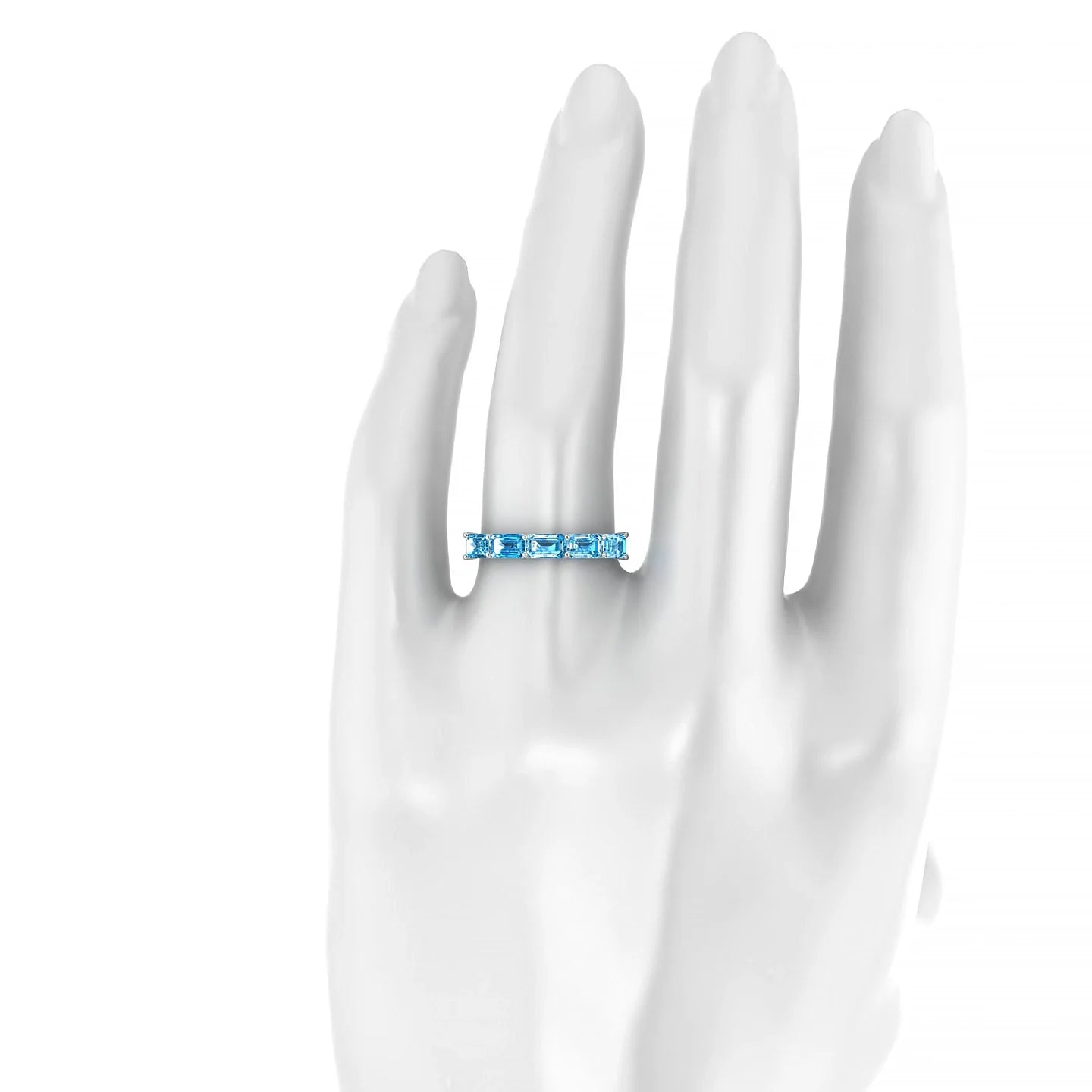 Reverence | 18k White Gold 5 x 3 mm Emerald Topaz Ring