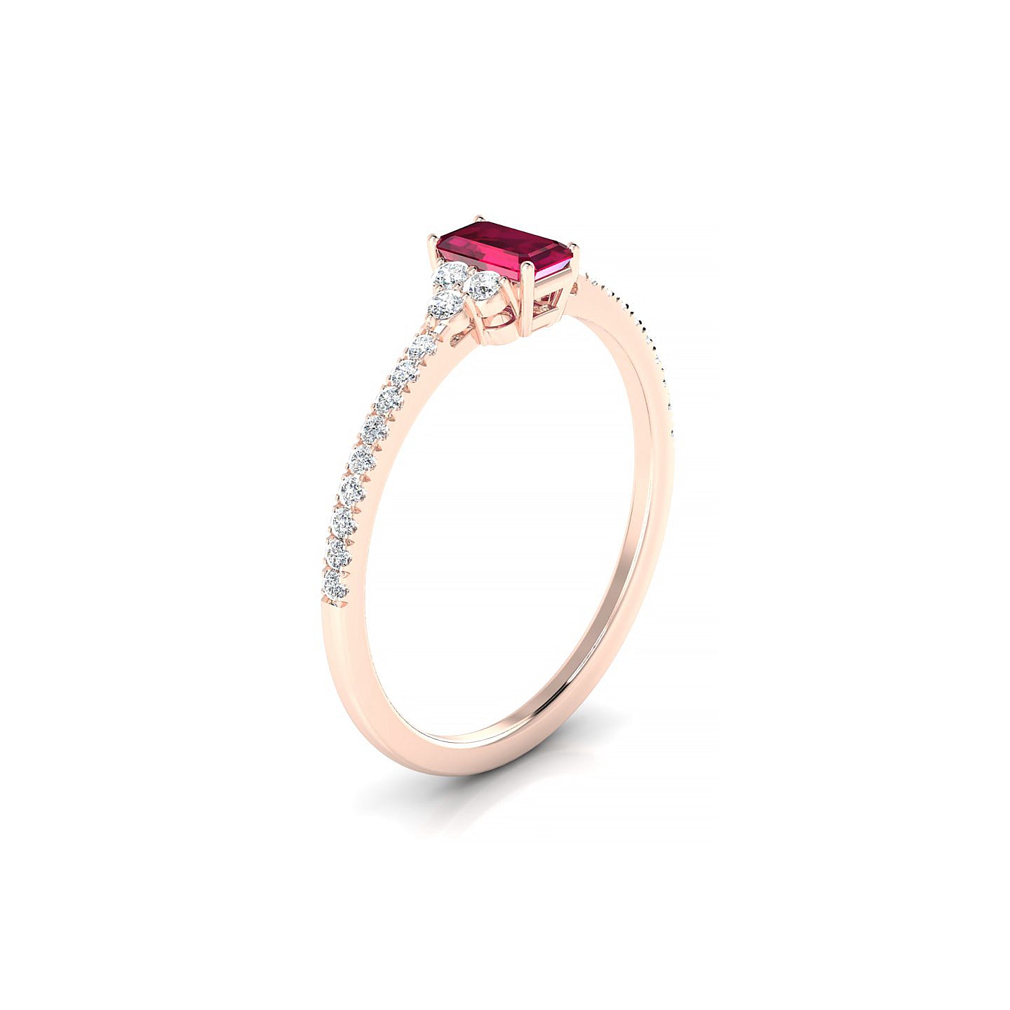 Reverie | 18k Rose Gold 5 x 3 mm Emerald Ruby Ring