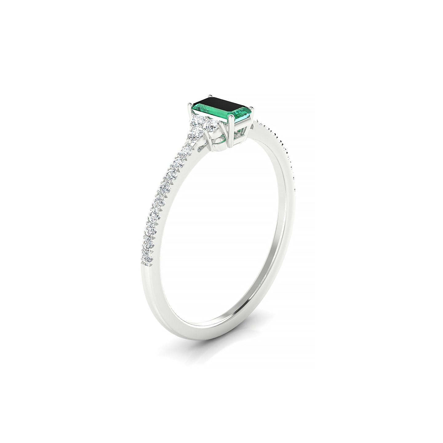 Reverie | 18k White Gold 5 x 3 mm Emerald Emerald Ring