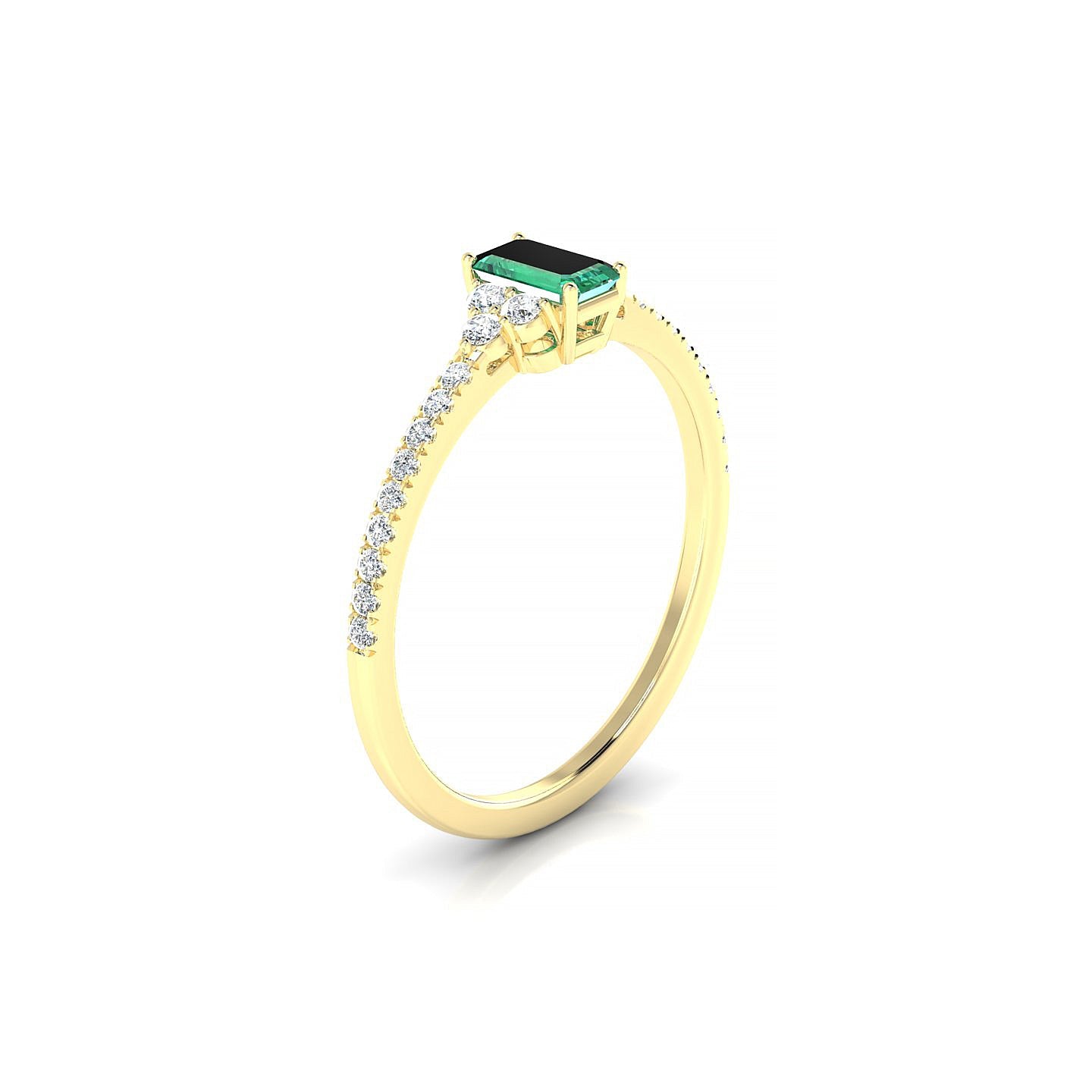 Reverie | 18k Yellow Gold 5 x 3 mm Emerald Emerald Ring