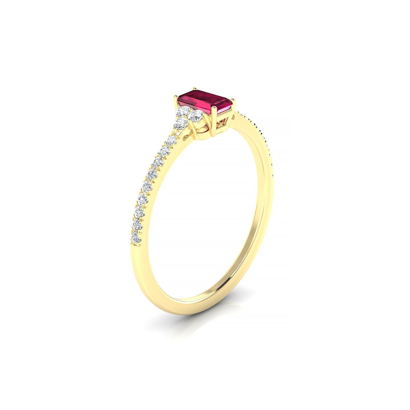 Reverie | 18k Yellow Gold 5 x 3 mm Emerald Ruby Ring