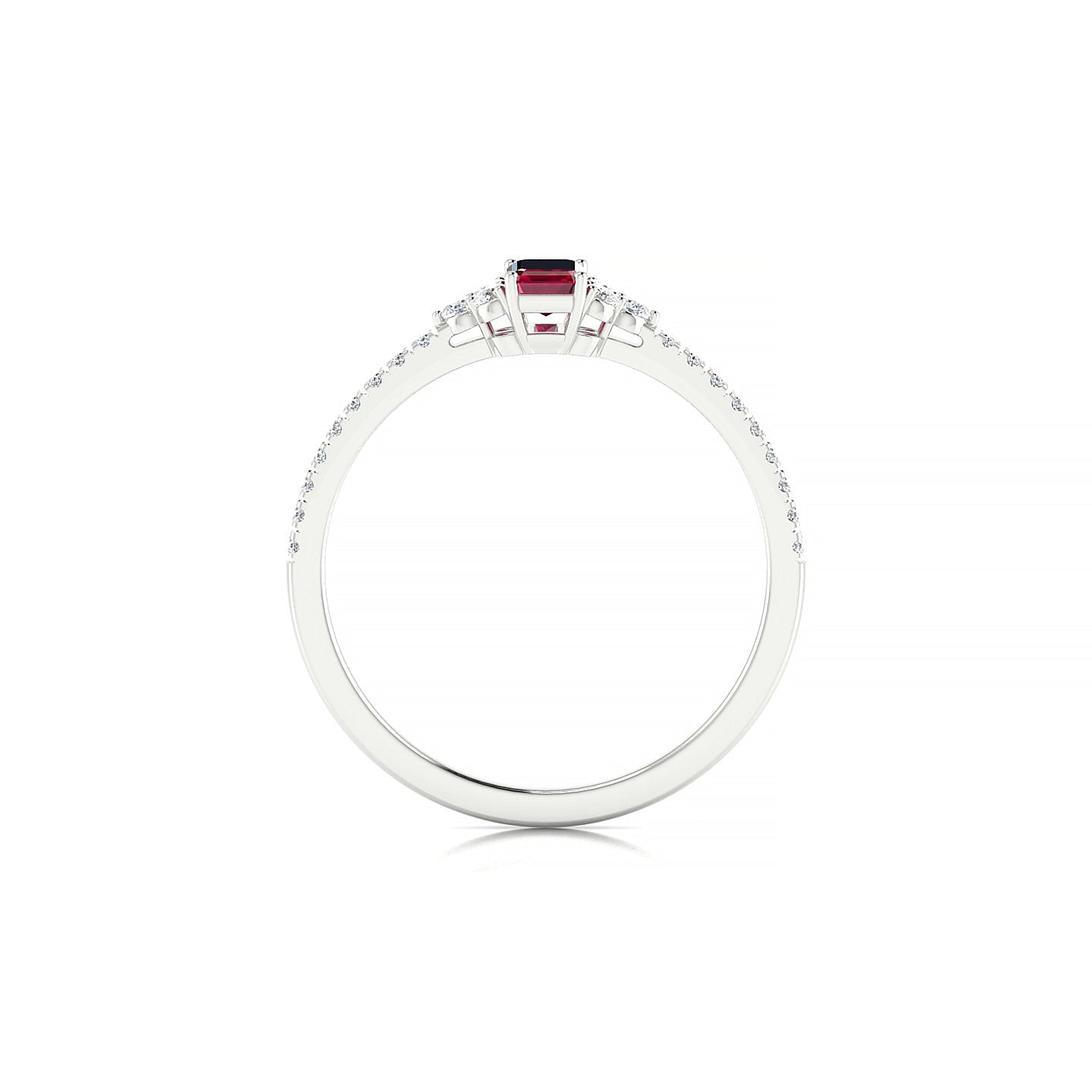 Reverie | 18k White Gold 5 x 3 mm Emerald Ruby Ring