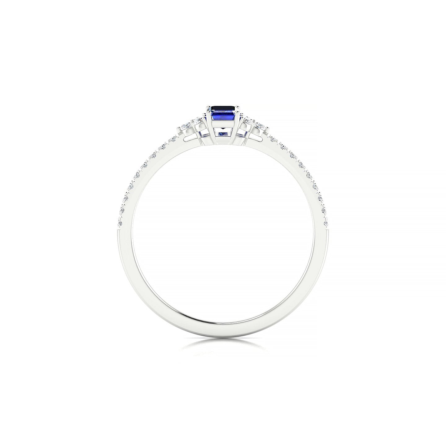 Reverie | 18k White Gold 5 x 3 mm Emerald Sapphire Ring
