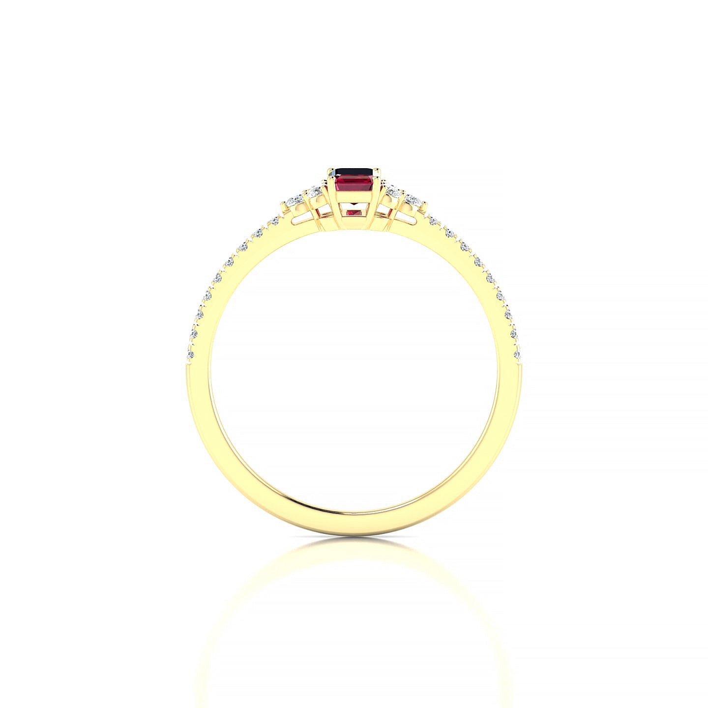 Reverie | 18k Yellow Gold 5 x 3 mm Emerald Ruby Ring
