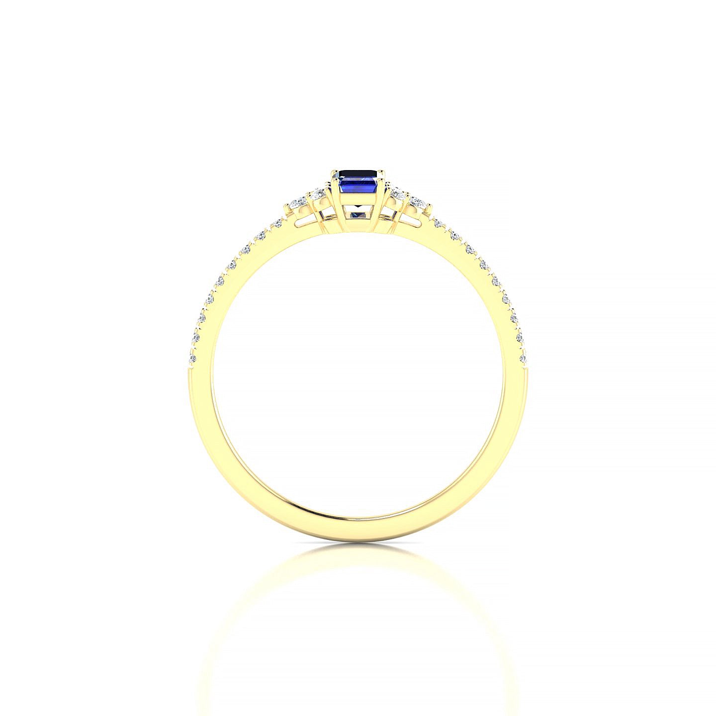 Reverie | 18k Yellow Gold 5 x 3 mm Emerald Sapphire Ring