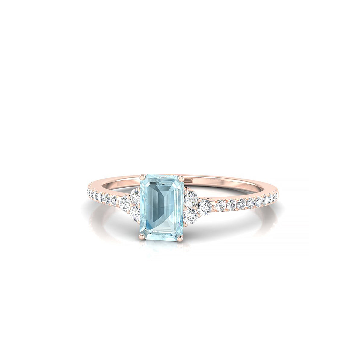 Reverie | 18k Rose Gold 6 x 4 mm Emerald Aquamarine Ring