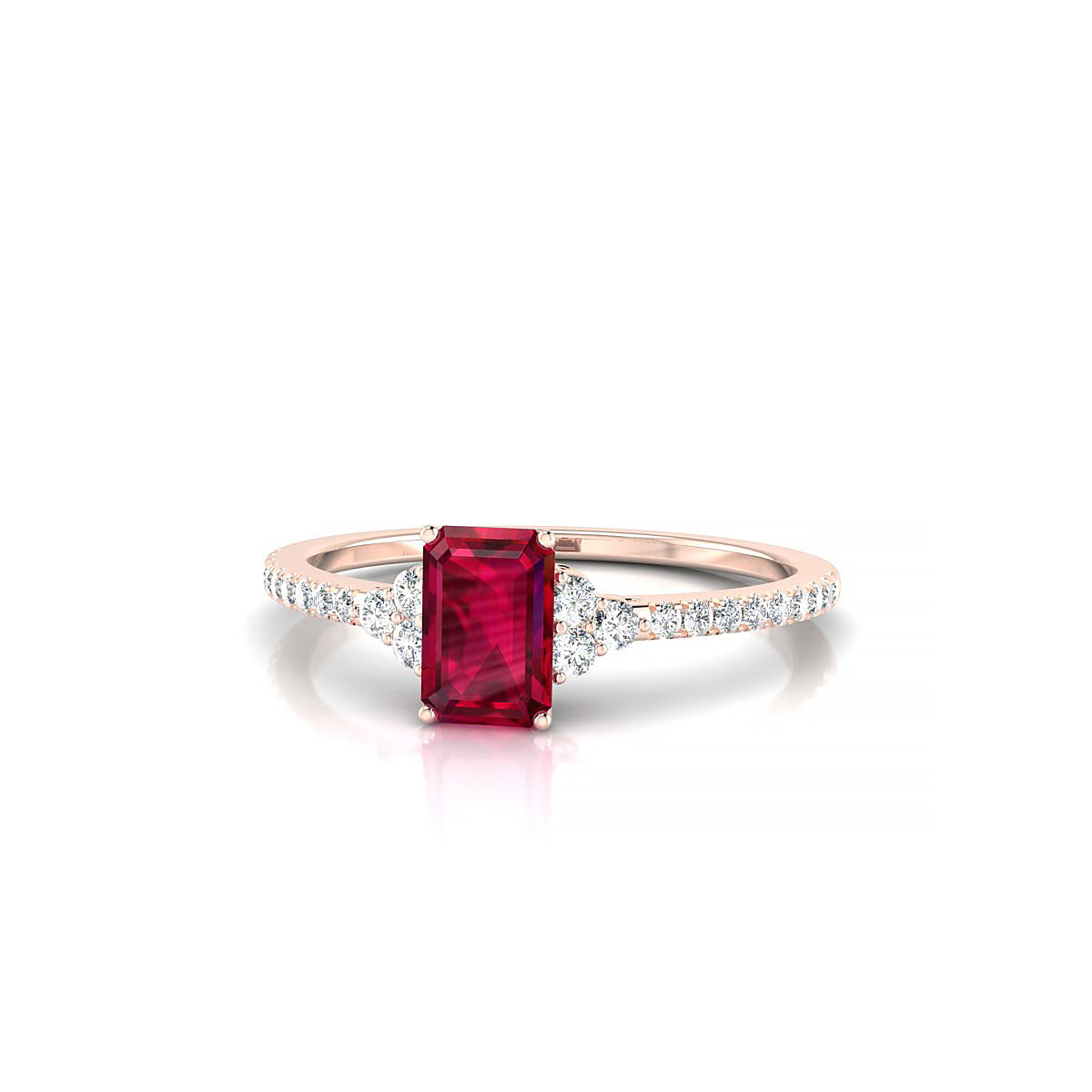 Reverie | 18k Rose Gold 6 x 4 mm Emerald Ruby Ring