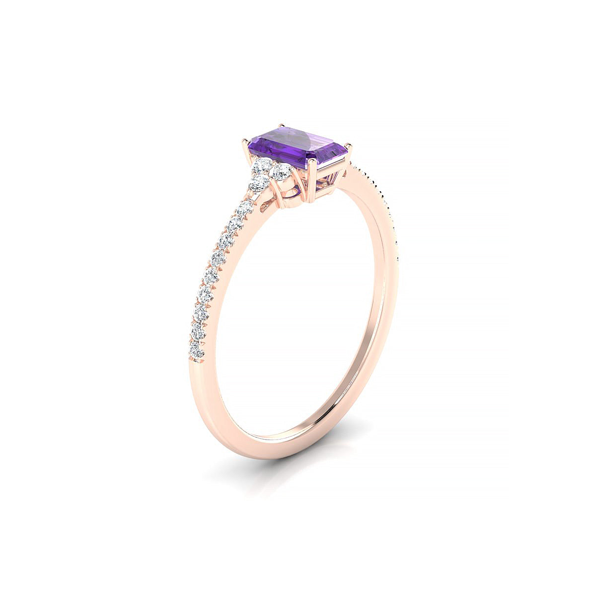 Reverie | 18k Rose Gold 6 x 4 mm Emerald Amethyst Ring