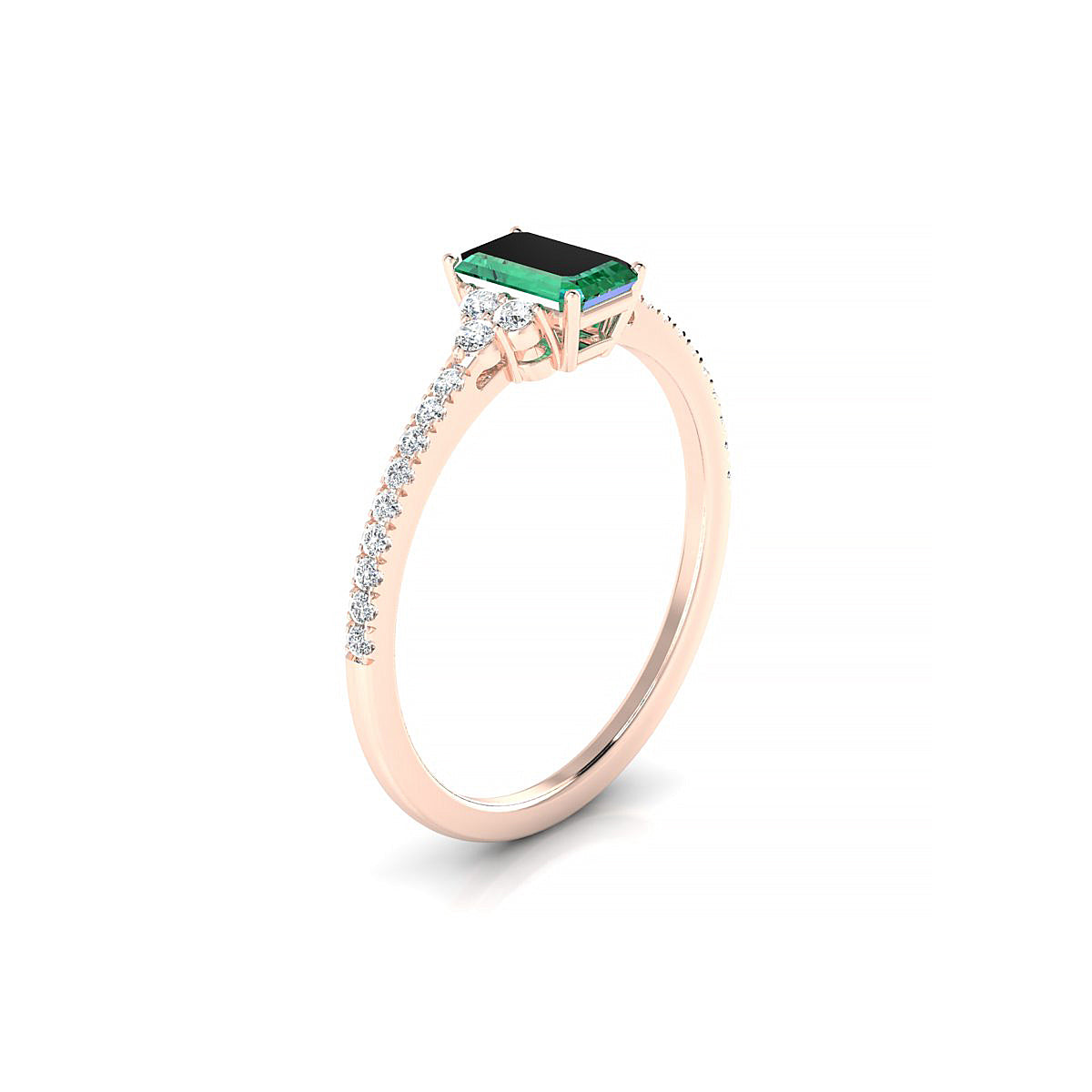 Reverie | 18k Rose Gold 6 x 4 mm Emerald Emerald Ring