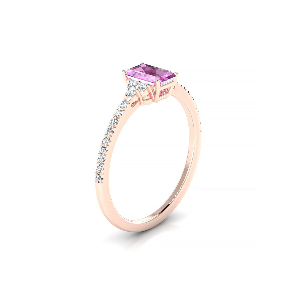 Reverie | 18k Rose Gold 6 x 4 mm Emerald Pink Sapphire Ring