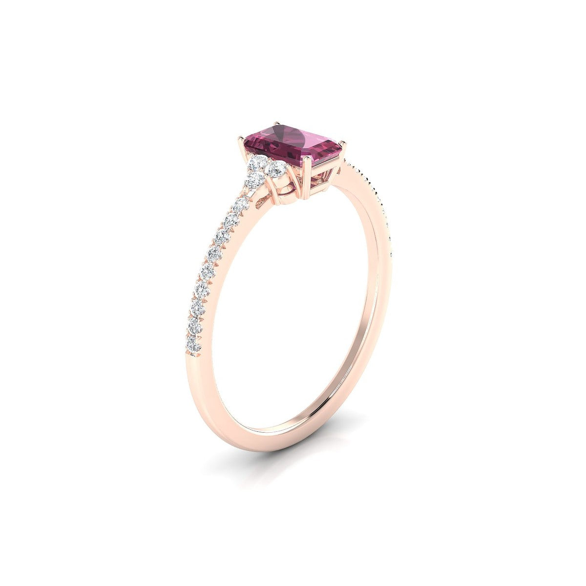 Reverie | 18k Rose Gold 6 x 4 mm Emerald Rhodolite Ring