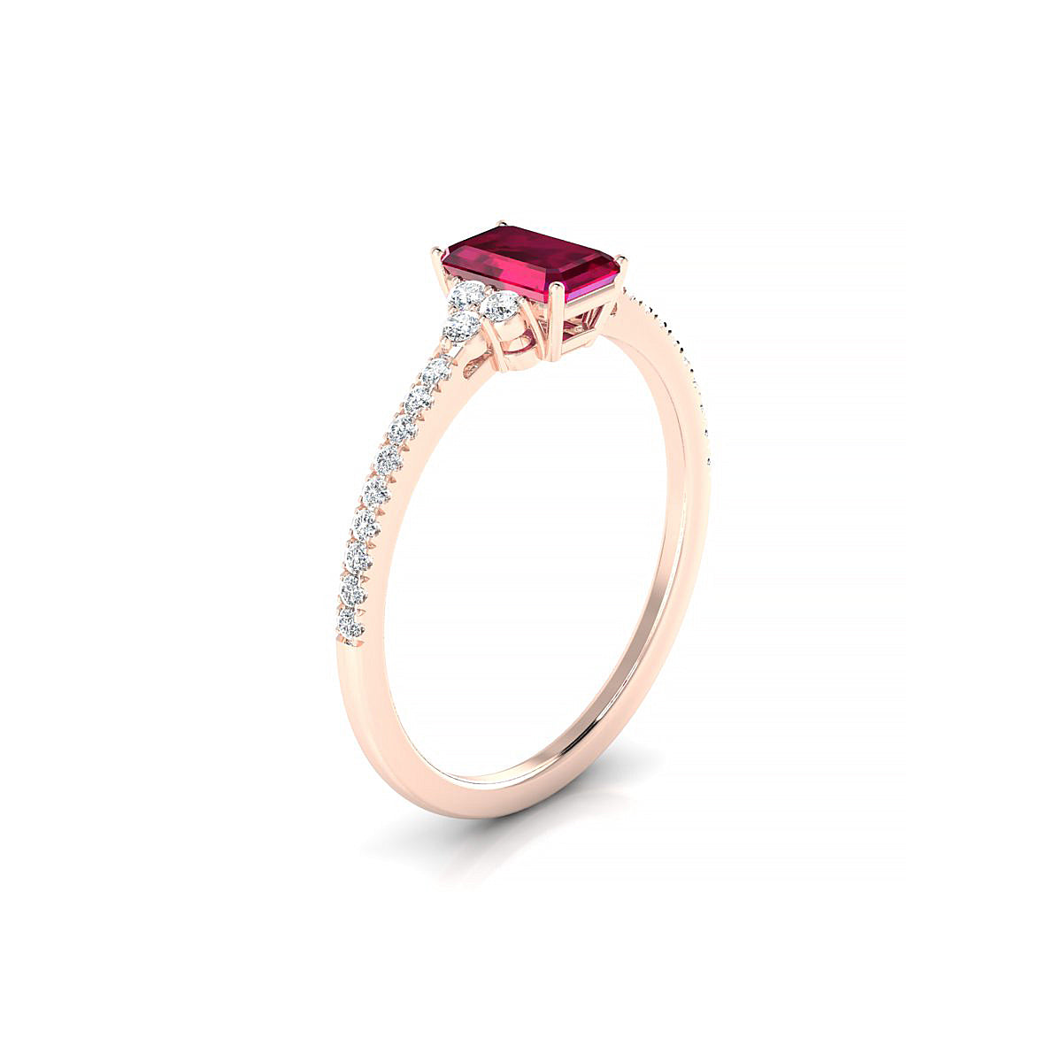 Reverie | 18k Rose Gold 6 x 4 mm Emerald Ruby Ring