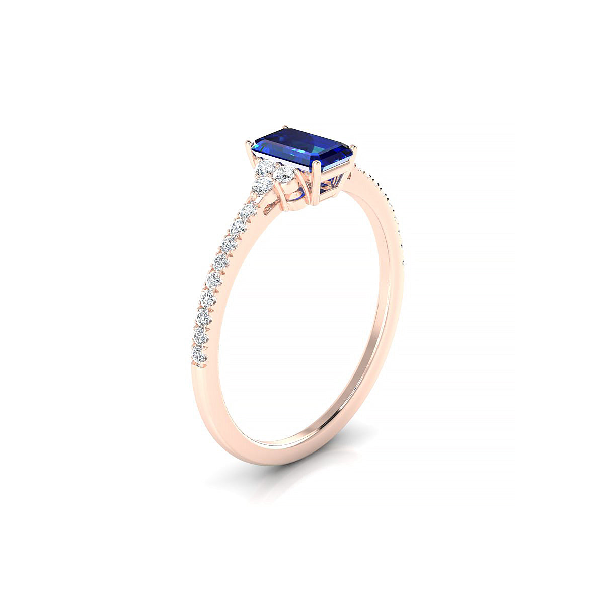 Reverie | 18k Rose Gold 6 x 4 mm Emerald Sapphire Ring