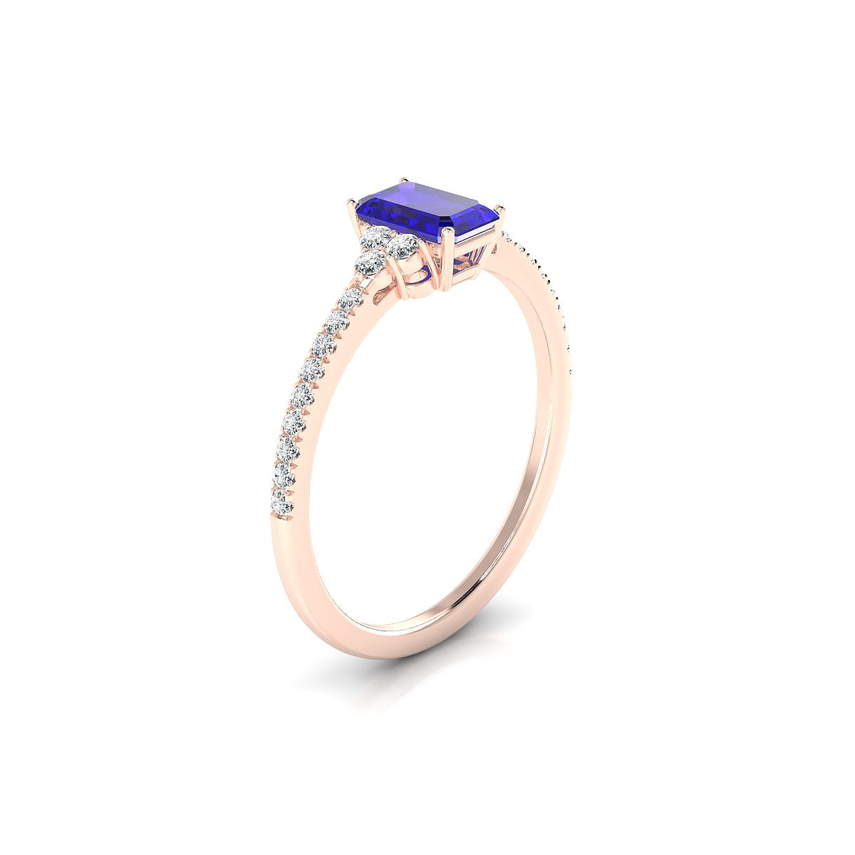 Reverie | 18k Rose Gold 6 x 4 mm Emerald Tanzanite Ring