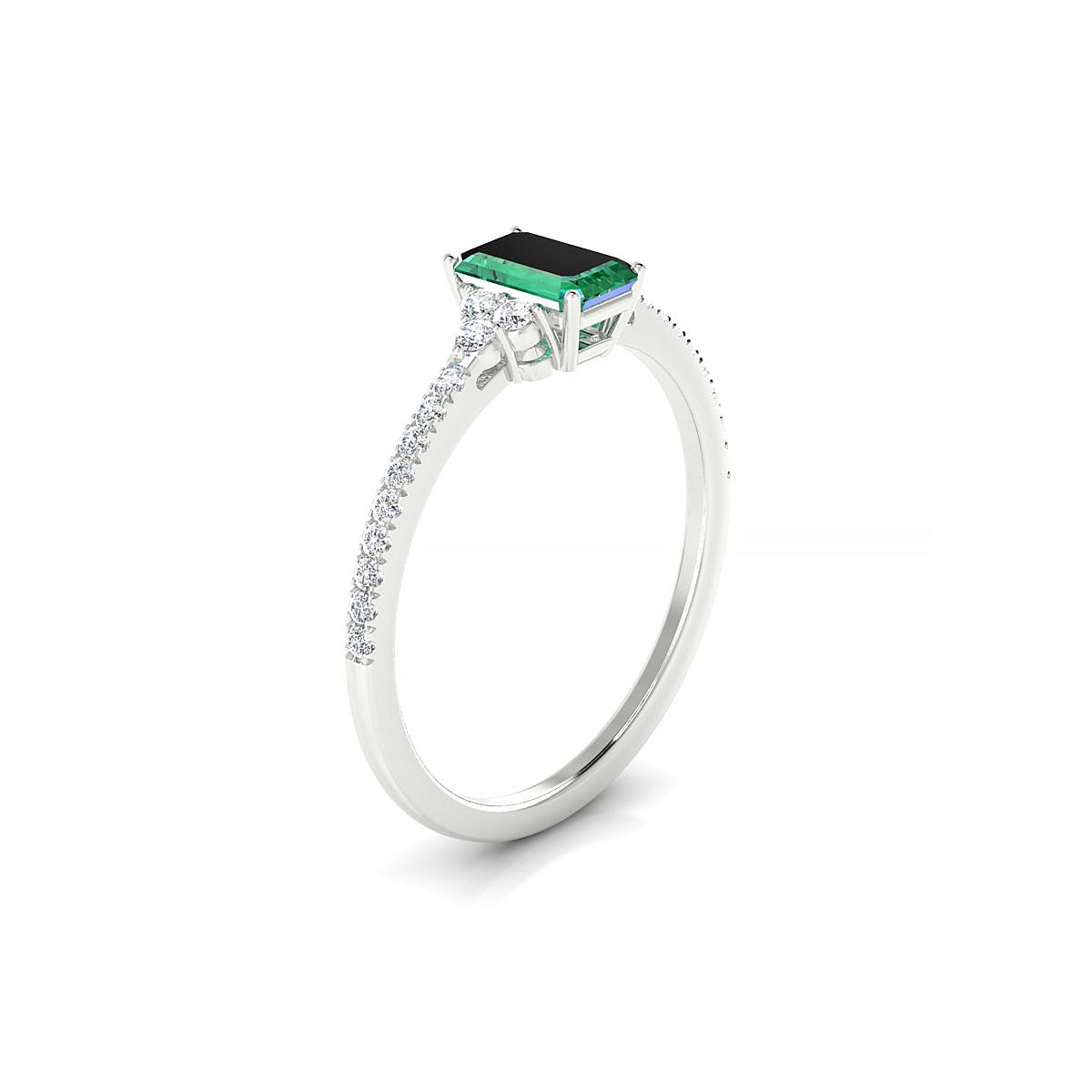 Reverie | 18k White Gold 6 x 4 mm Emerald Emerald Ring