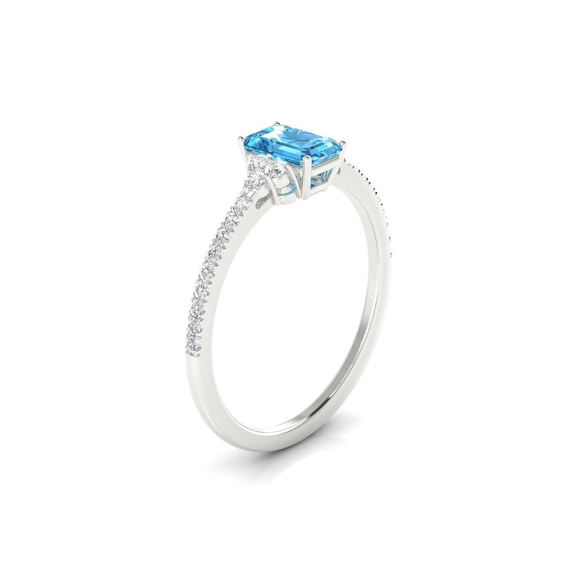 Reverie | 18k White Gold 6 x 4 mm Emerald Topaz Ring