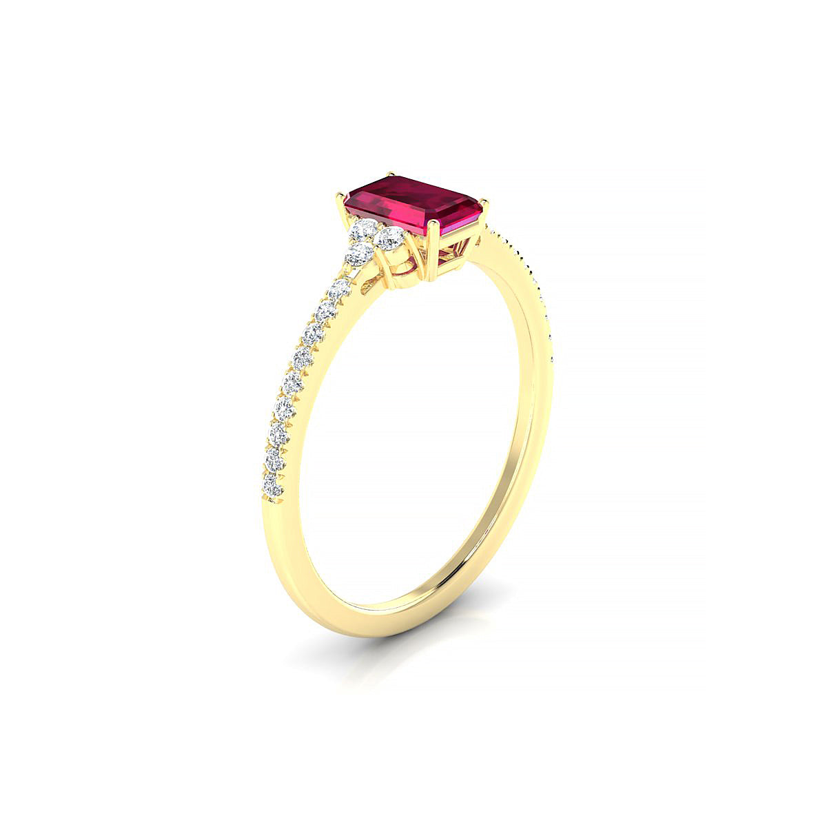 Reverie | 18k Yellow Gold 6 x 4 mm Emerald Ruby Ring