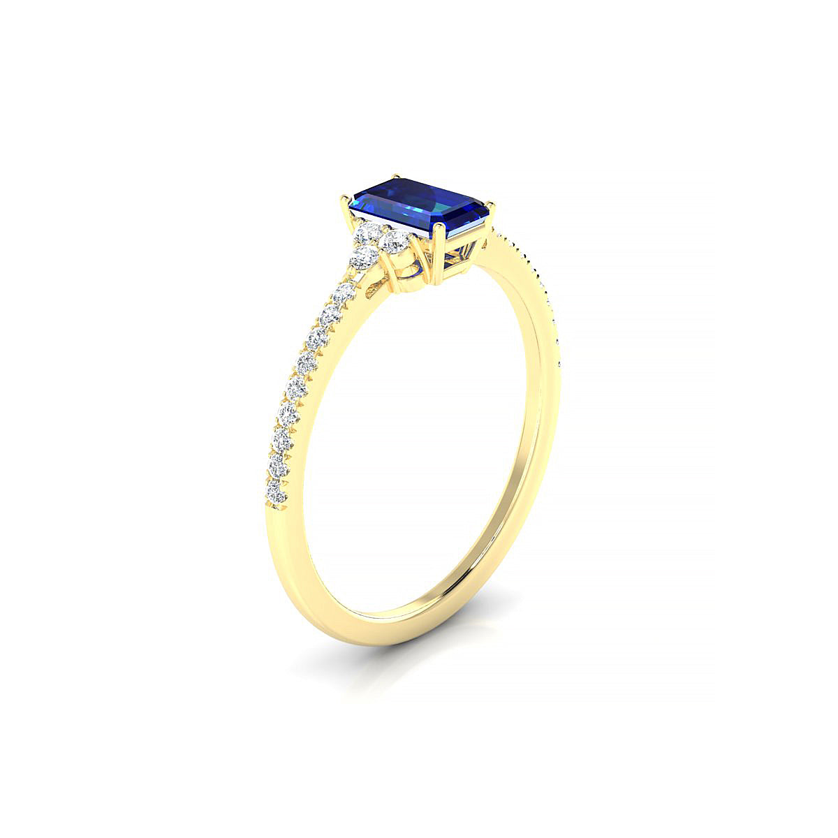 Reverie | 18k Yellow Gold 6 x 4 mm Emerald Sapphire Ring