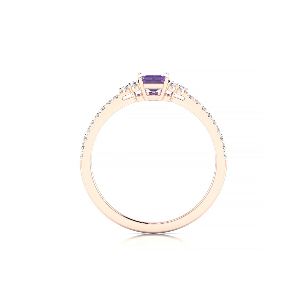 Reverie | 18k Rose Gold 6 x 4 mm Emerald Amethyst Ring