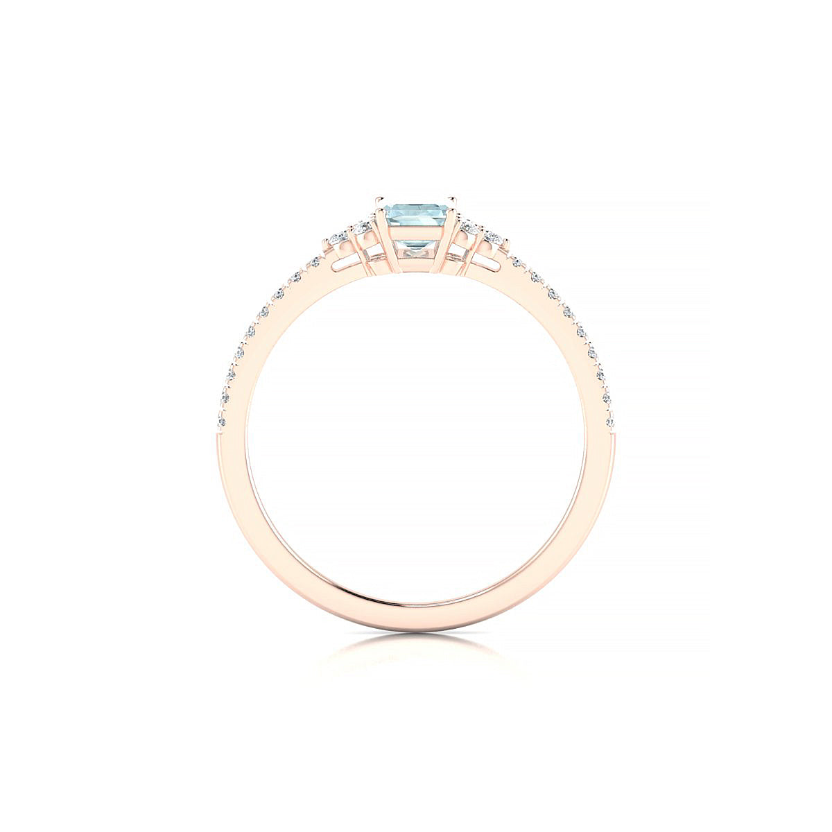 Reverie | 18k Rose Gold 6 x 4 mm Emerald Aquamarine Ring