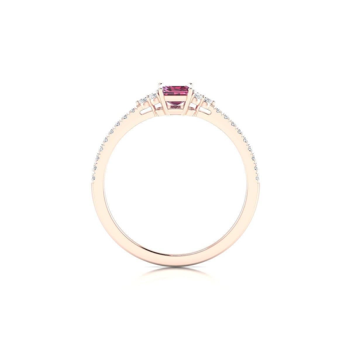 Reverie | 18k Rose Gold 6 x 4 mm Emerald Rhodolite Ring