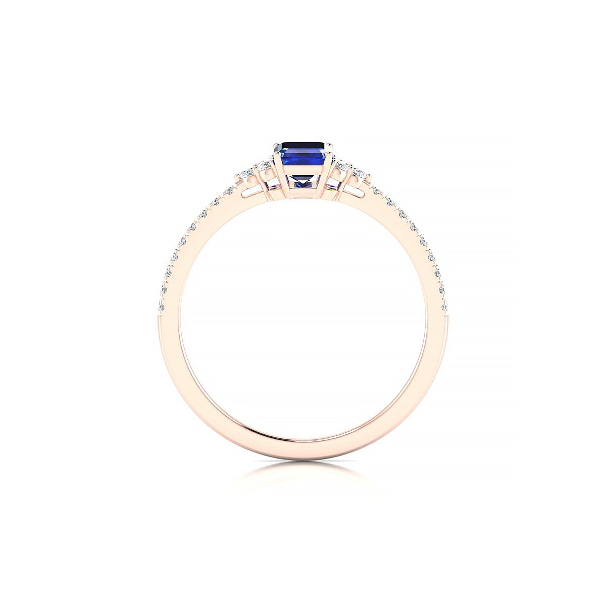 Reverie | 18k Rose Gold 6 x 4 mm Emerald Sapphire Ring