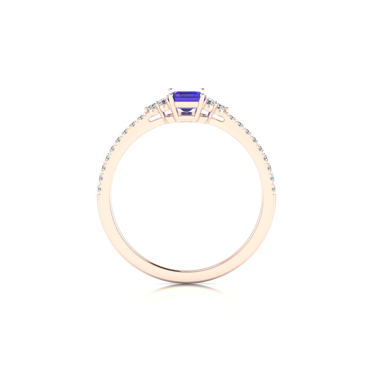 Reverie | 18k Rose Gold 6 x 4 mm Emerald Tanzanite Ring