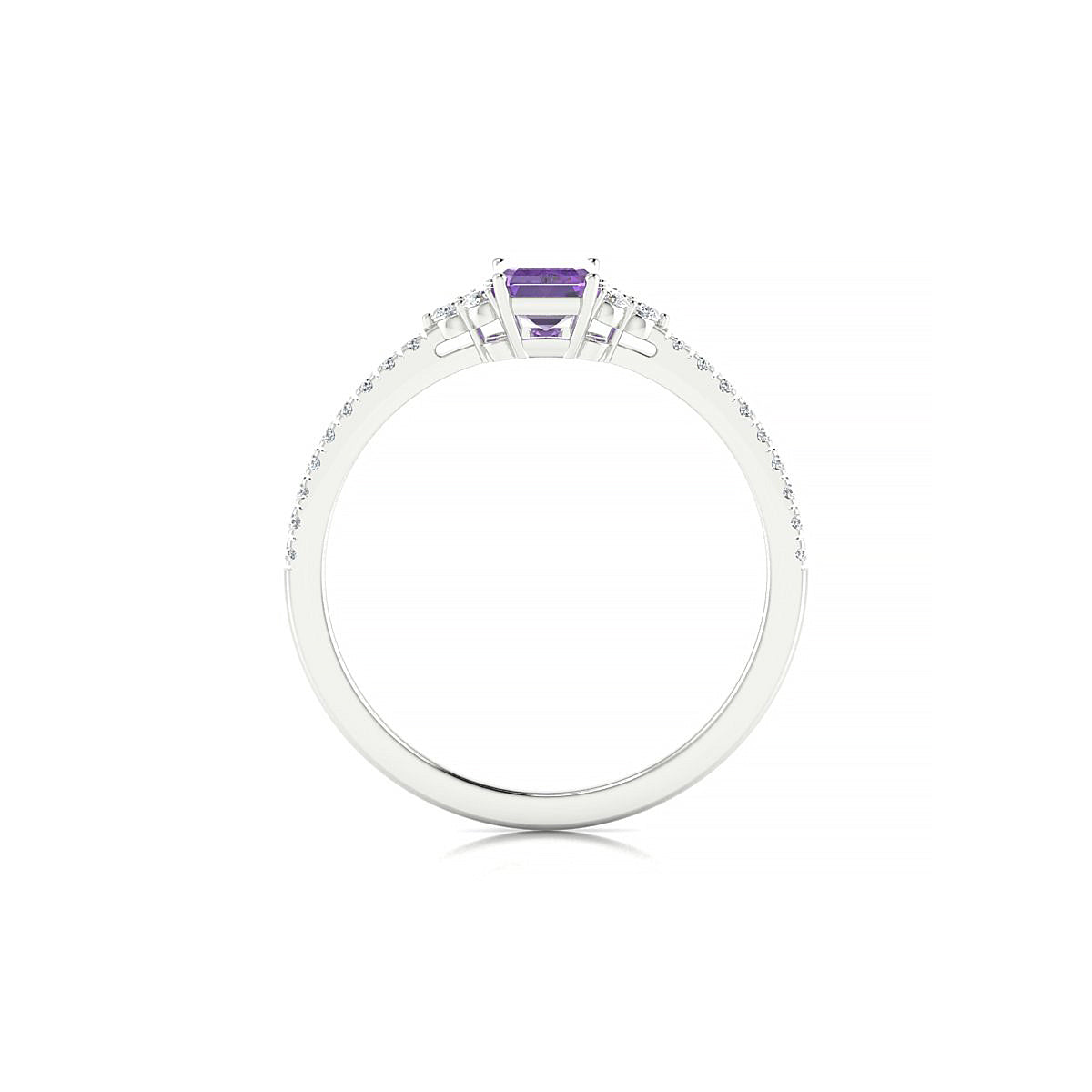 Reverie | 18k White Gold 6 x 4 mm Emerald Amethyst Ring