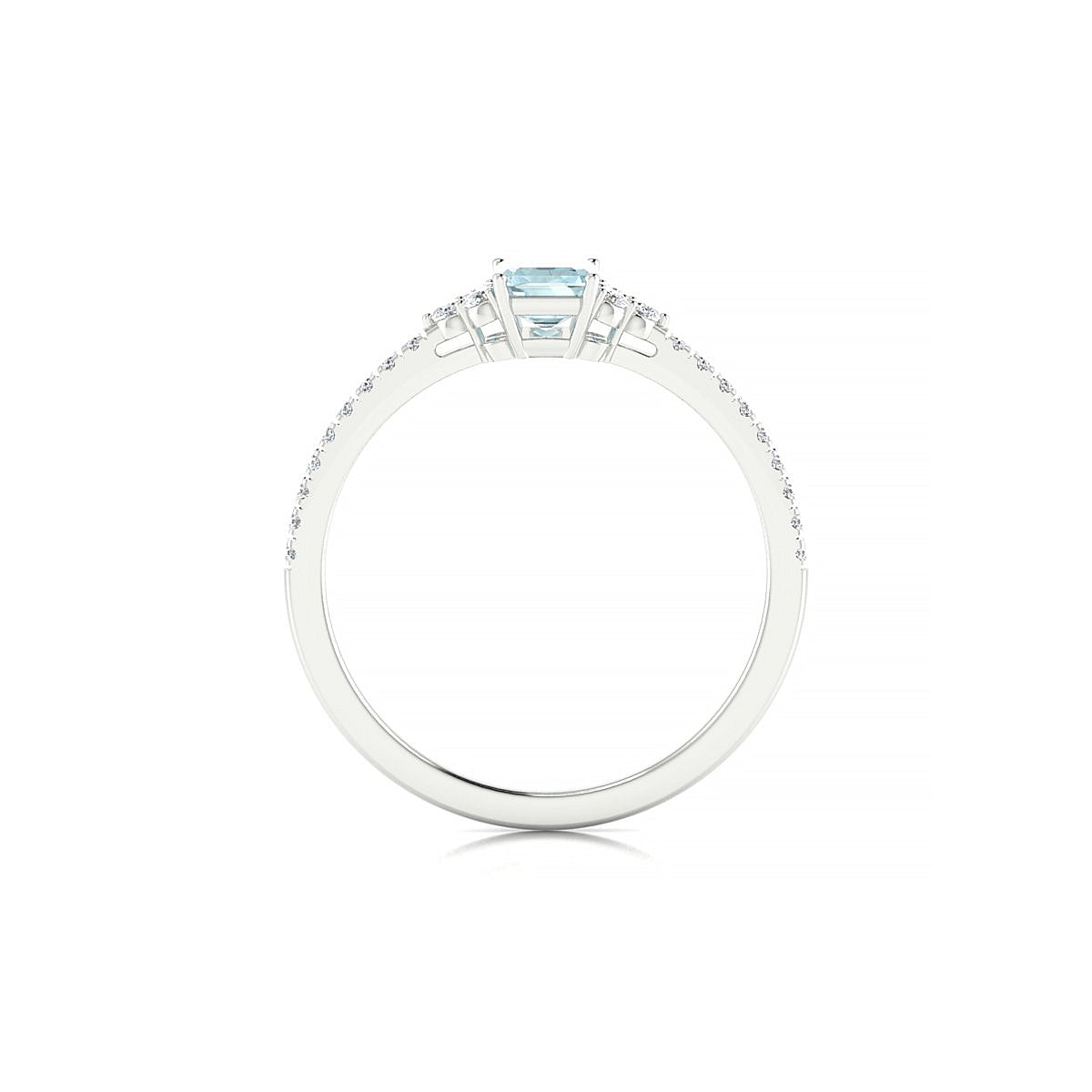 Reverie | 18k White Gold 6 x 4 mm Emerald Aquamarine Ring