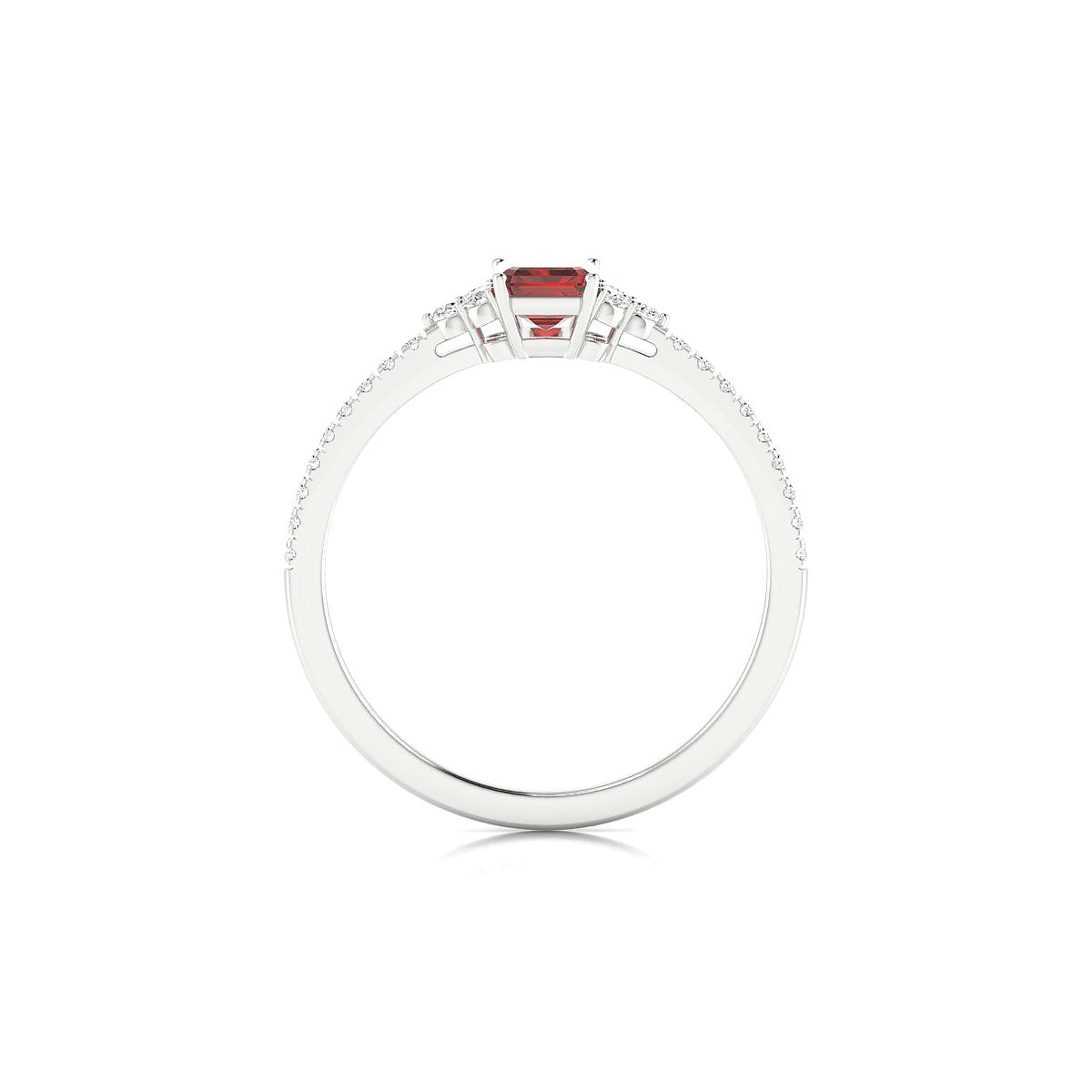 Reverie | 18k White Gold 6 x 4 mm Emerald Garnet Ring