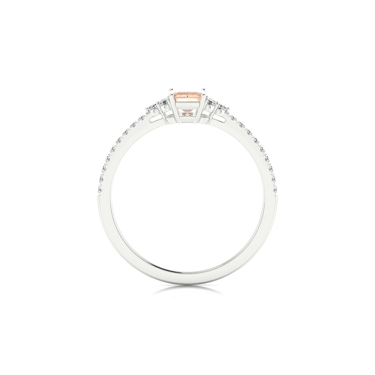 Reverie | 18k White Gold 6 x 4 mm Emerald Morganite Ring