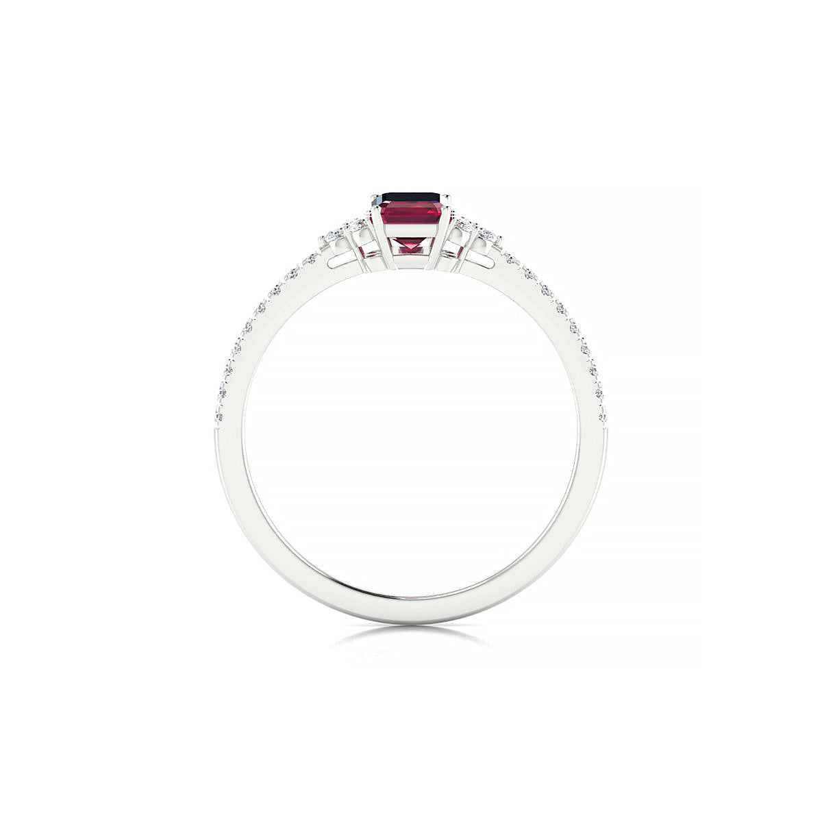 Reverie | 18k White Gold 6 x 4 mm Emerald Ruby Ring