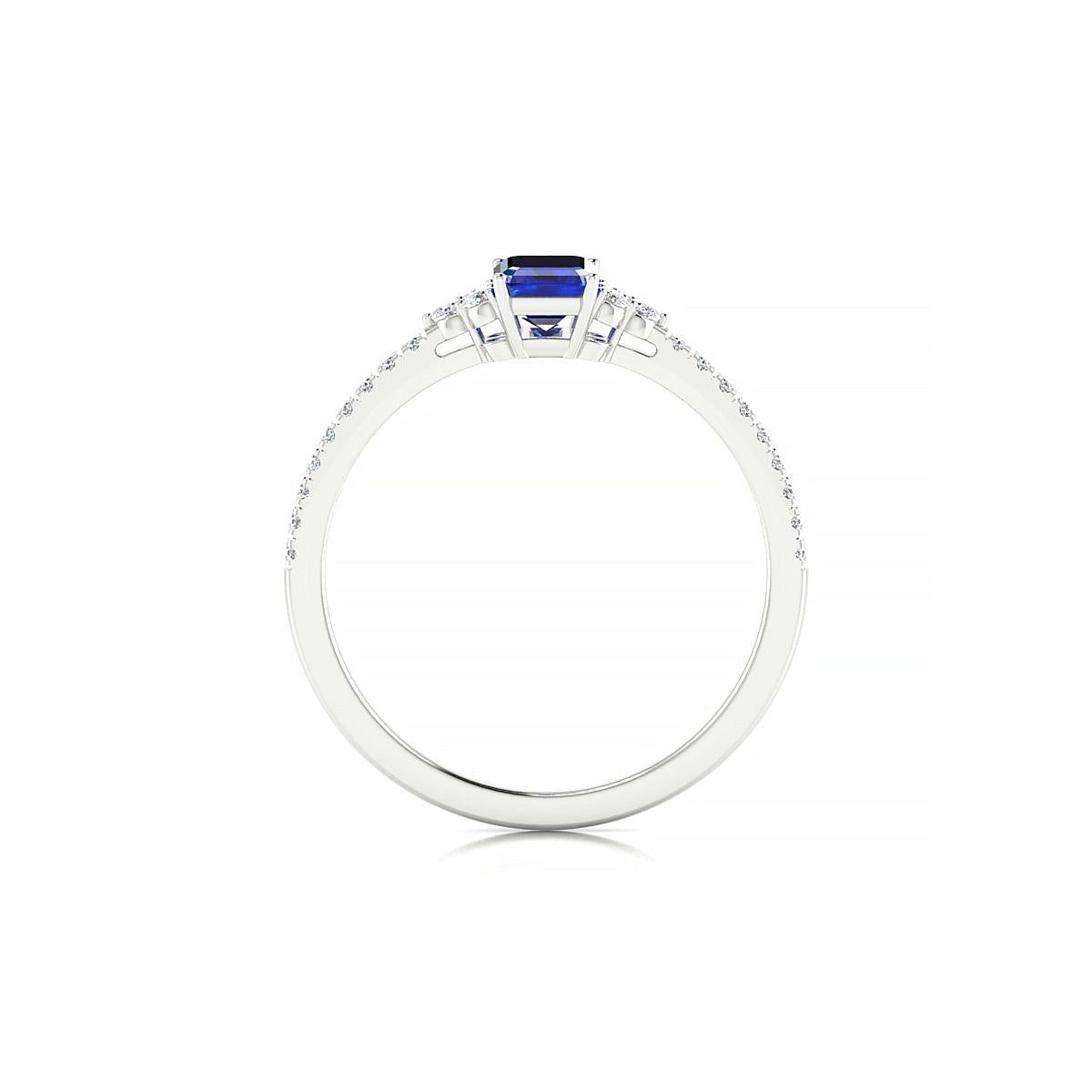 Reverie | 18k White Gold 6 x 4 mm Emerald Sapphire Ring