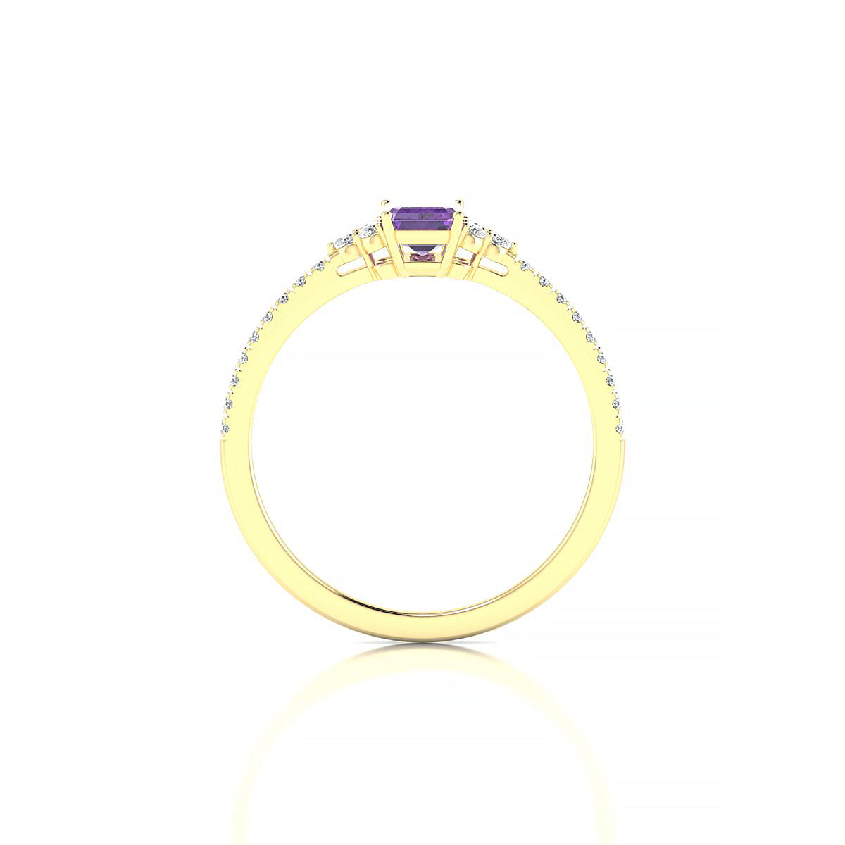 Reverie | 18k Yellow Gold 6 x 4 mm Emerald Amethyst Ring