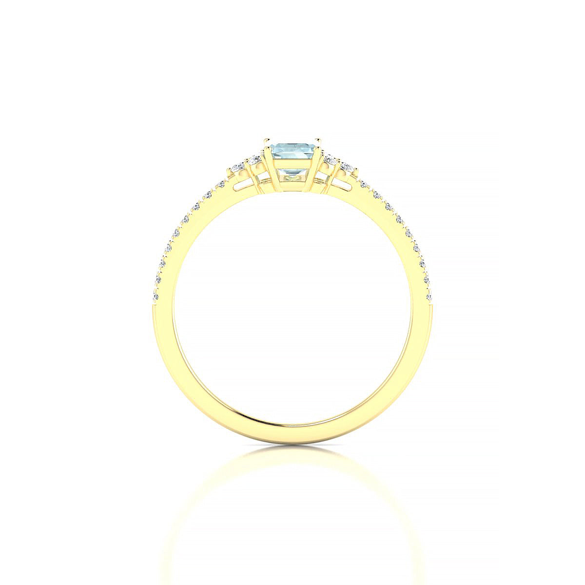 Reverie | 18k Yellow Gold 6 x 4 mm Emerald Aquamarine Ring