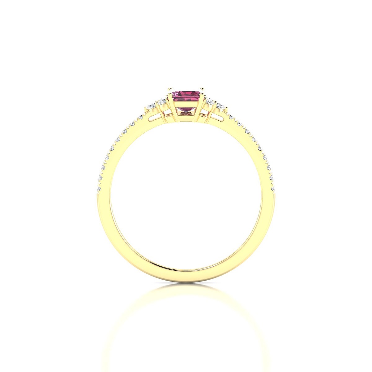 Reverie | 18k Yellow Gold 6 x 4 mm Emerald Rhodolite Ring