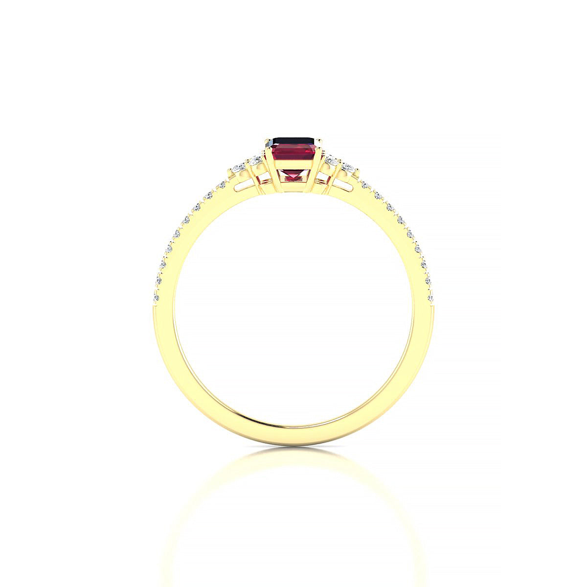 Reverie | 18k Yellow Gold 6 x 4 mm Emerald Ruby Ring