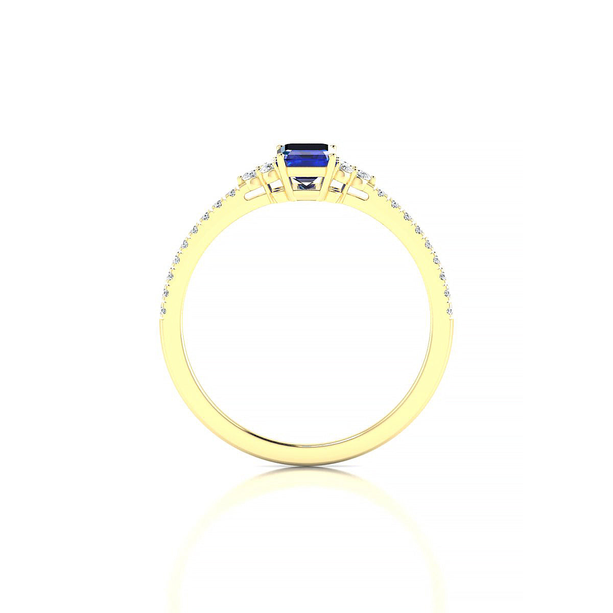 Reverie | 18k Yellow Gold 6 x 4 mm Emerald Sapphire Ring